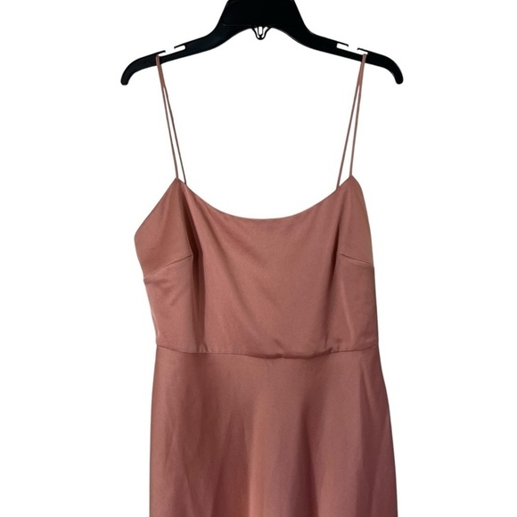 BHLDN Leti Spaghetti Strap Satin Charmeuse Midi Dress in Sedona - Picture 4 of 12